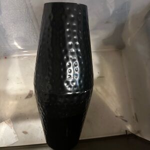 Elegant Black Textured Metal Vase